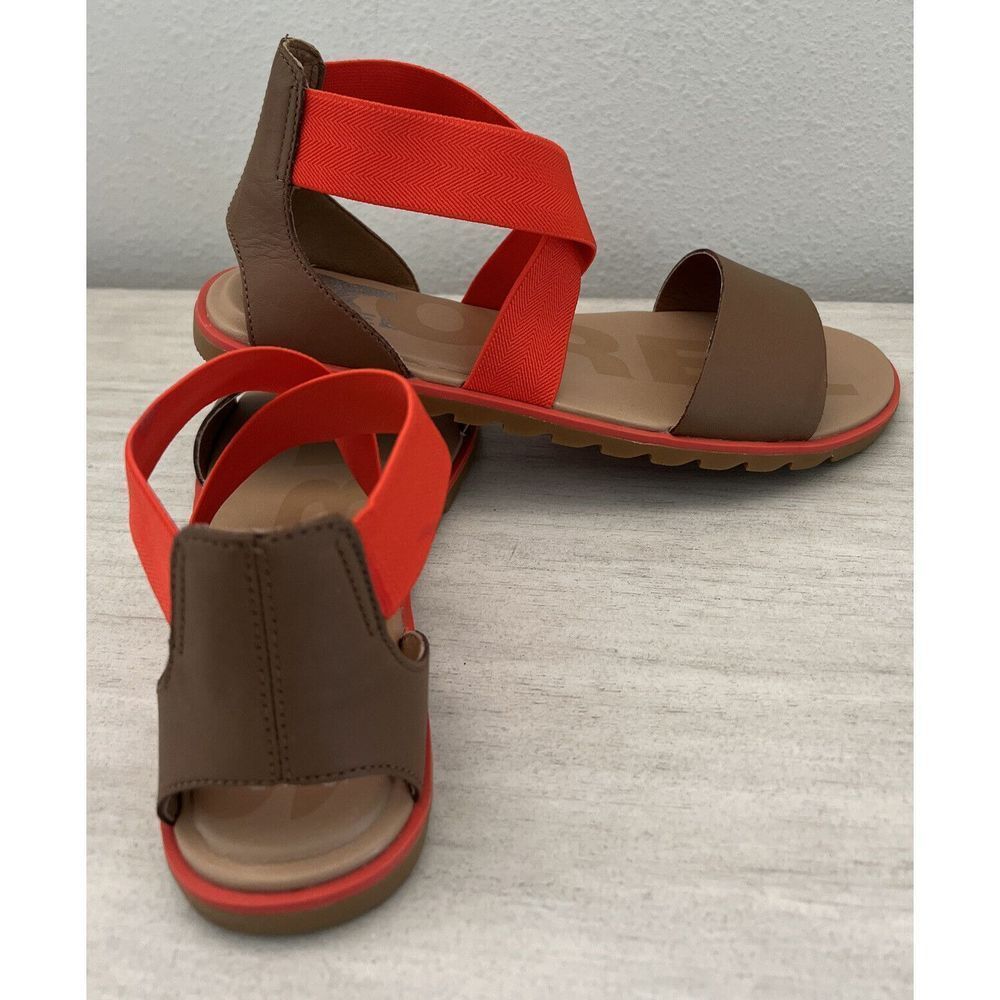 Sorel Womens Sz 7M Ella II Red/Rouge Sandals Ankle Cross Strap Strappy Flats NIB - Picture 11 of 16